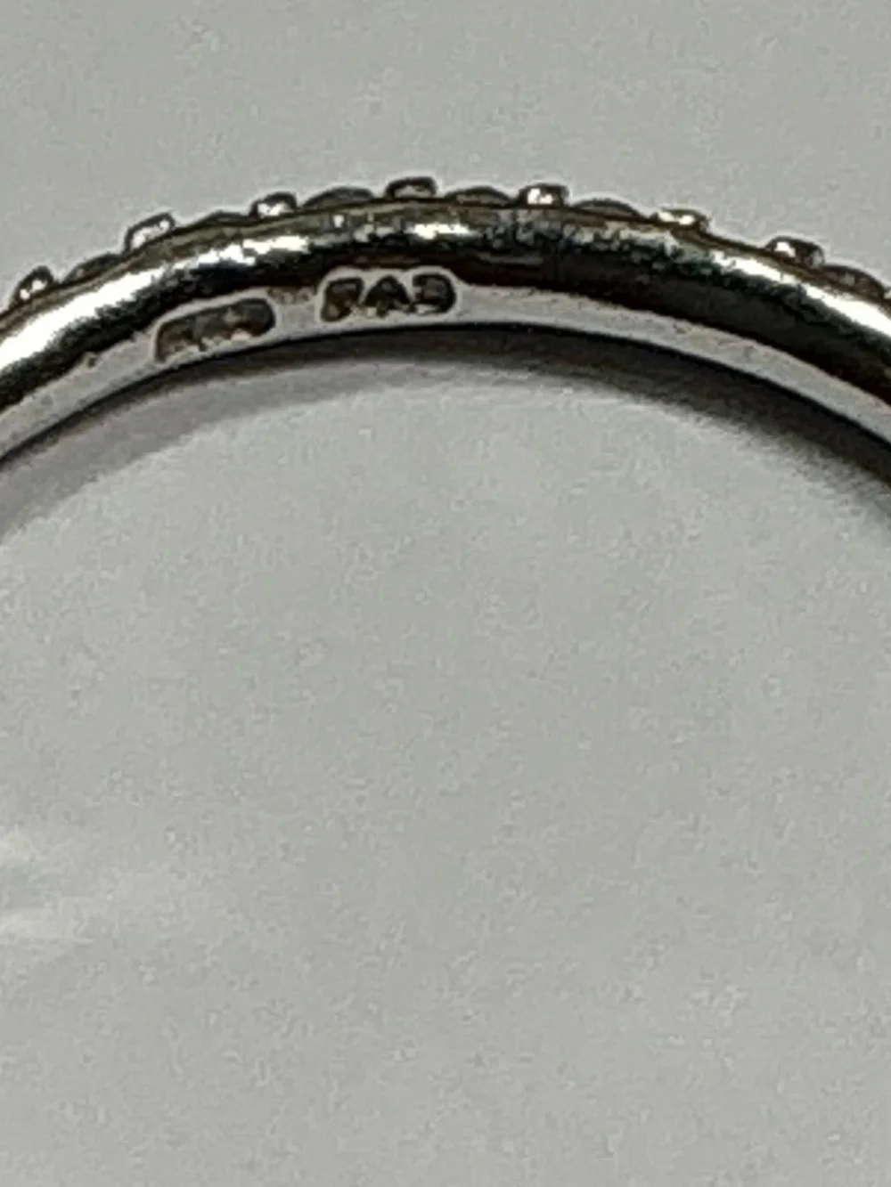 FAS Sterling Silver Ring with clear stones. Size 7